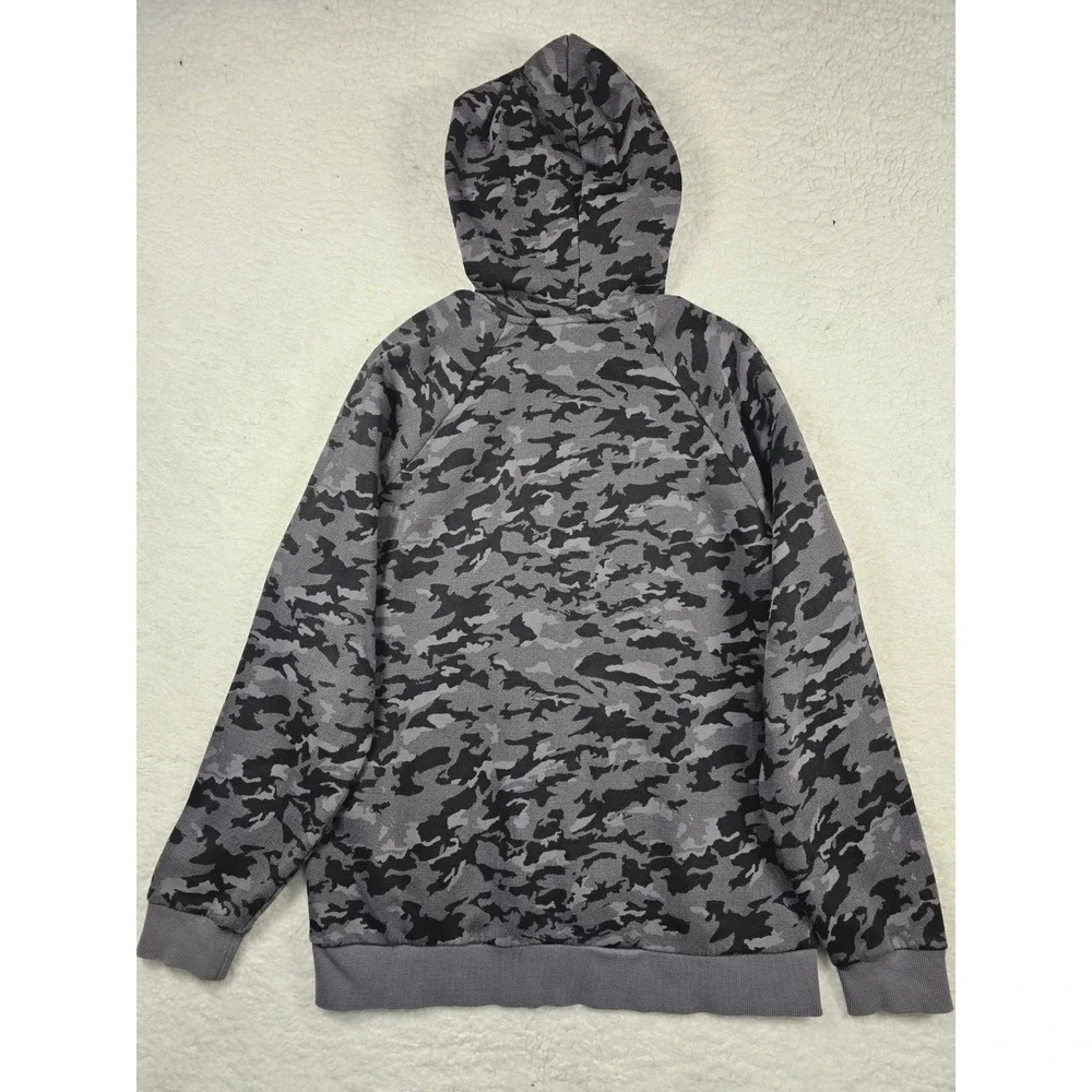 Under‎ Armour Mens Hoodie Rival Fleece Camo AOP HD Grey Black Long Sleeve Medium